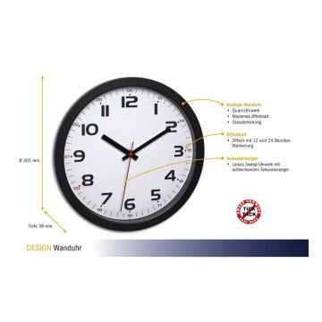 Sessiz Analog Duvar Saati TfA 60.3050.01