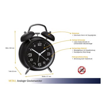 Analog zilli alarmlı saat 60.1025.01
