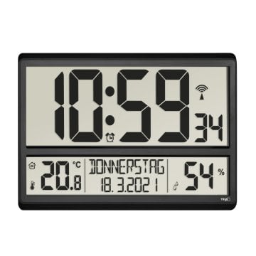 Dijital XL radyo-kontrollü duvar saati oda iklim göstergeli 60.4520